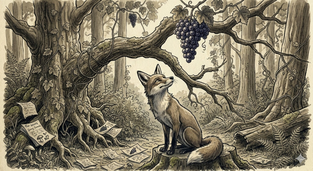 La zorra y las uvas, fábula clásica sobre el deseo y el autoengaño